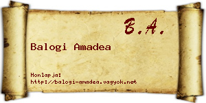 Balogi Amadea névjegykártya